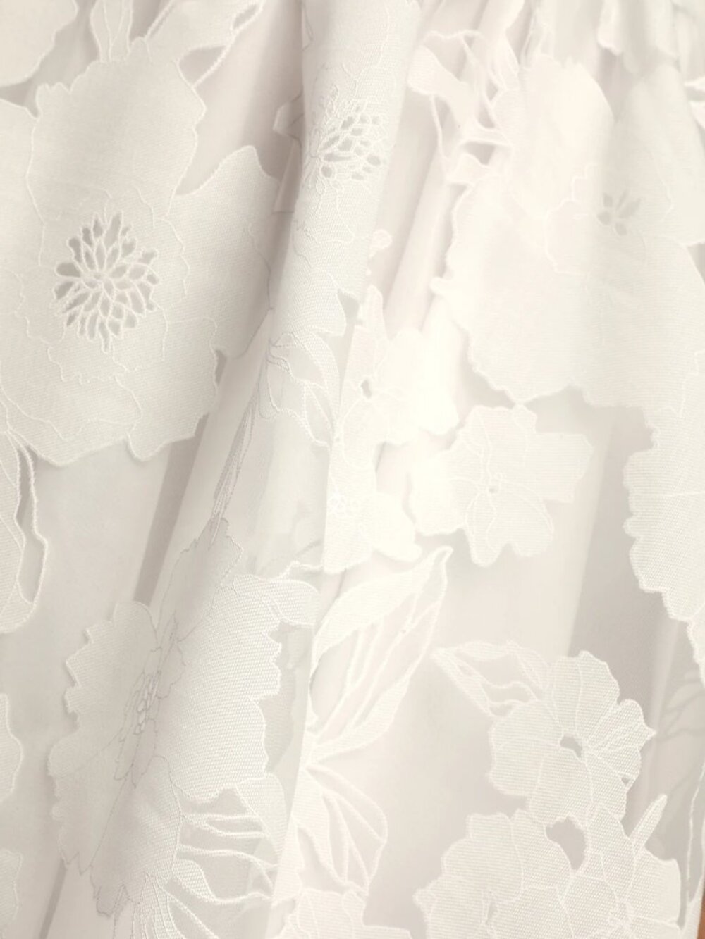 Floral Feelings White Floral Jacquard Babydoll Mini Dress - Picture 5 of 8